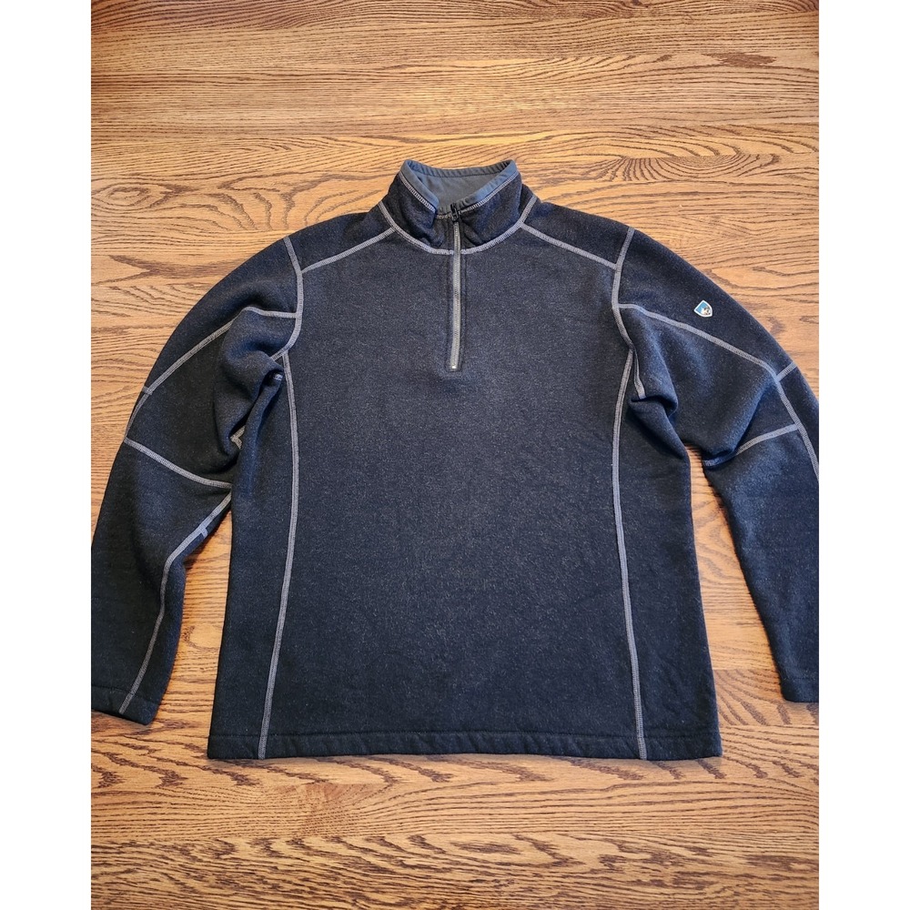 Kuhl Revel 1/4 Zip Performance Fleece Mens Medium Black Pullover Outdoor Hiking